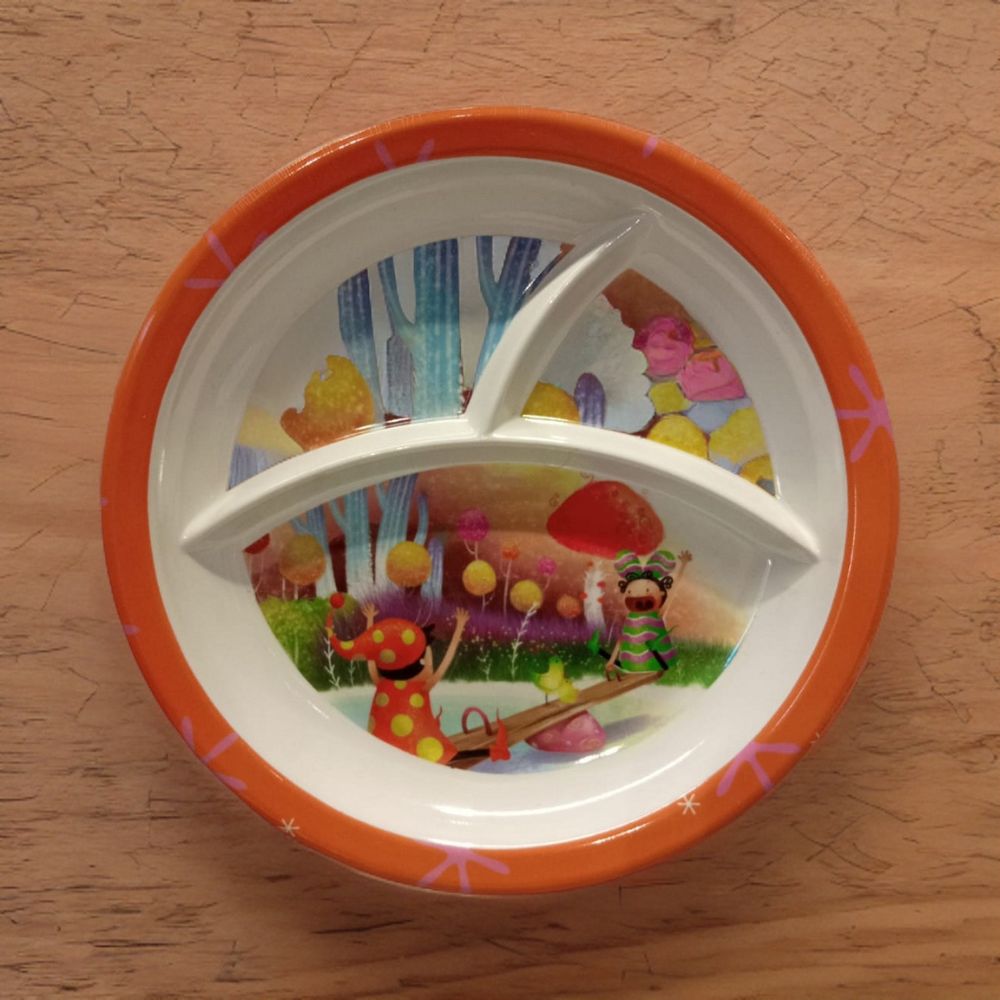 Recon Melamine 3 in 1 Kids Partition Plate - 6