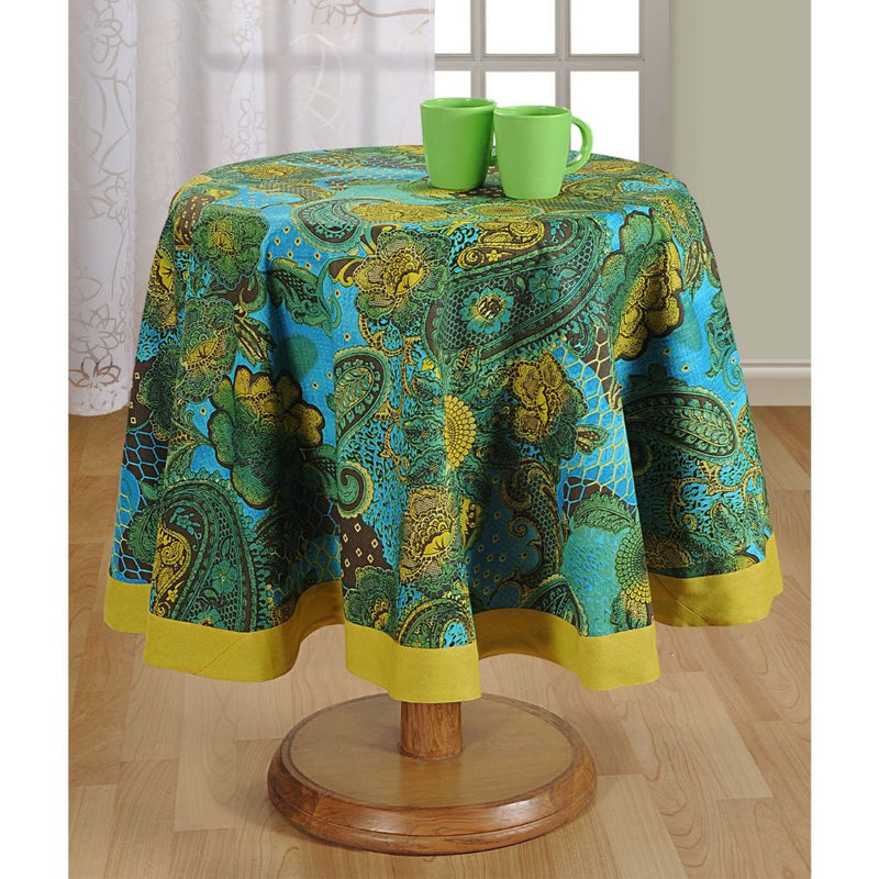 Swayam Floral Printed Round Table Cover - 2403 - 2