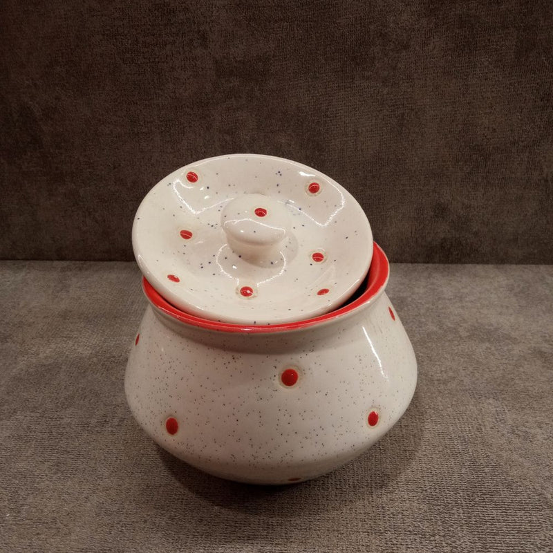 RasoiShop Handi Dot No 4 Ceramic Jar - RASOISHOP0210 - 2
