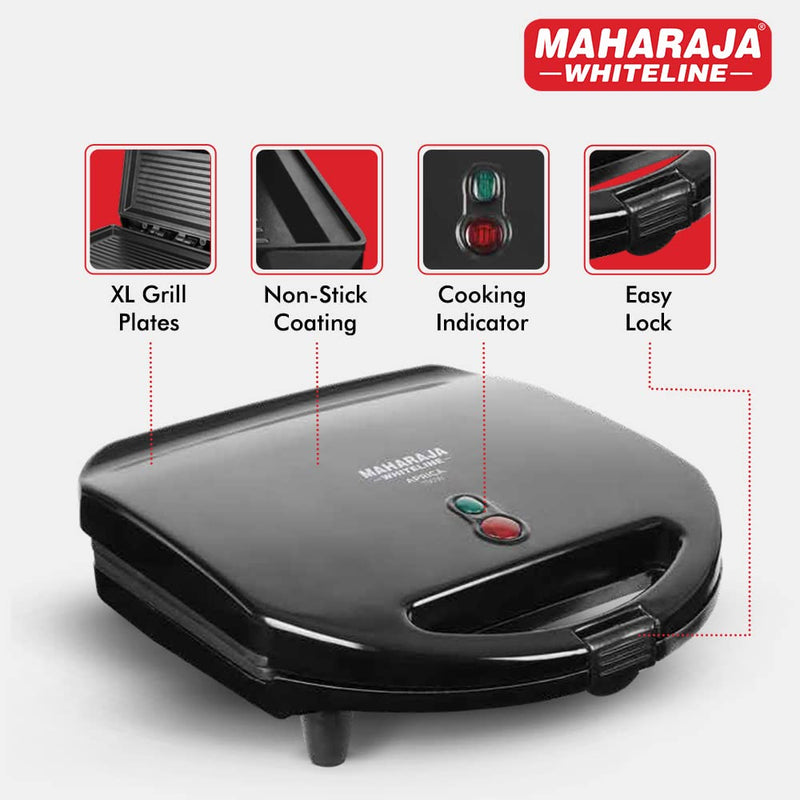 Maharaja Whiteline Aprica Grill 750 Watts Sandwich Maker - 6