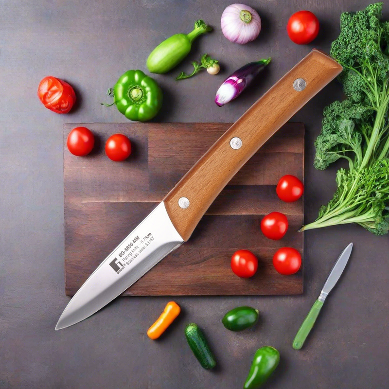 Bergner Natural Stainless Steel Slicer Knife with Wooden Handle - 1