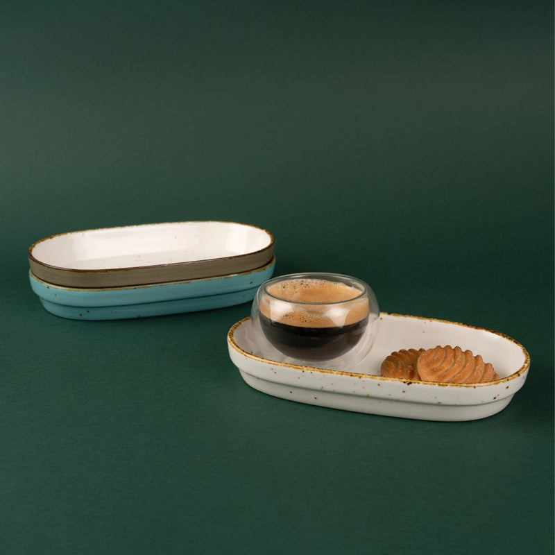 Rena Amalfi Porcelain Capsule Shape Dining Table Platter - 1