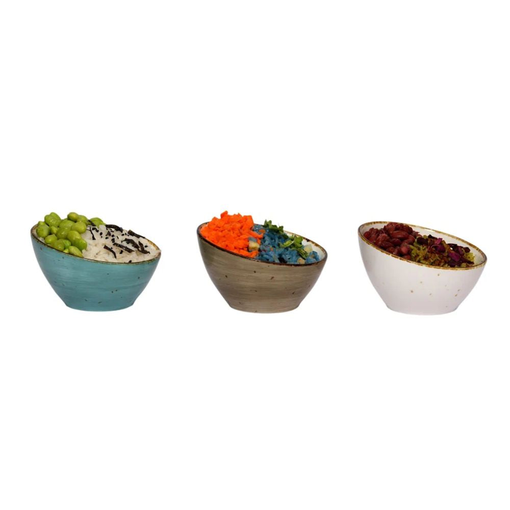 Rena Amalfi Porcelain Slant Shape Seving Bowls - 3
