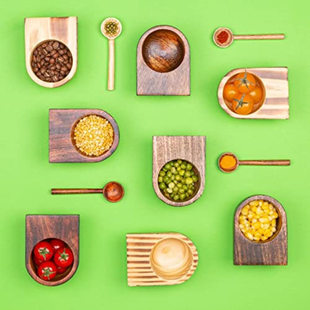 Rena Wooden Brew Resting Bowl Set - 1 Bowl + 1 Spoon - 6