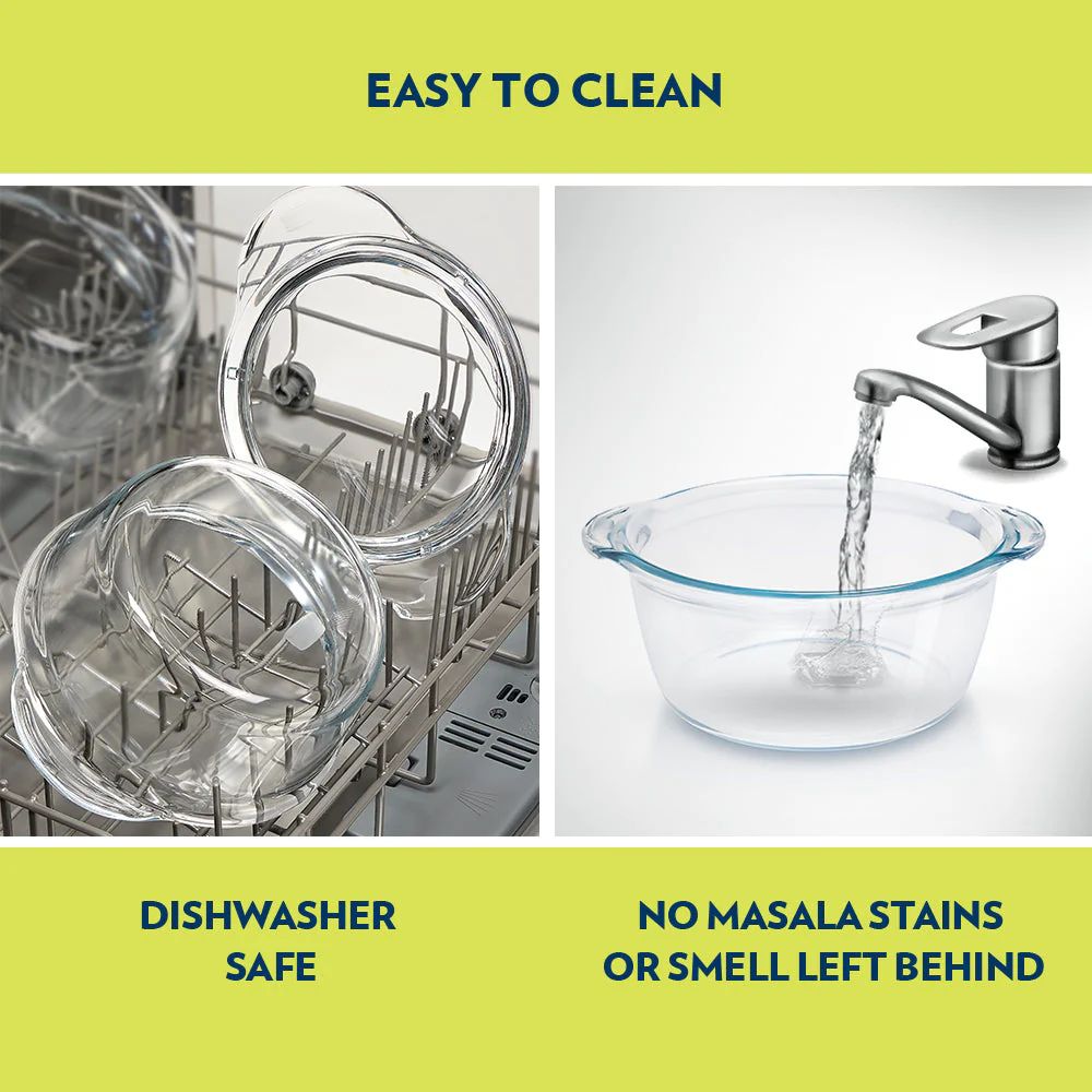 Borosil Deep Round Casserole with Lid - 9