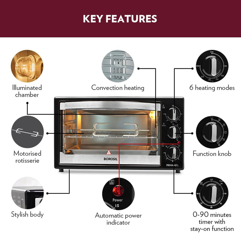 Borosil Prima 42 Litres Digital Oven Toaster & Grill - 4