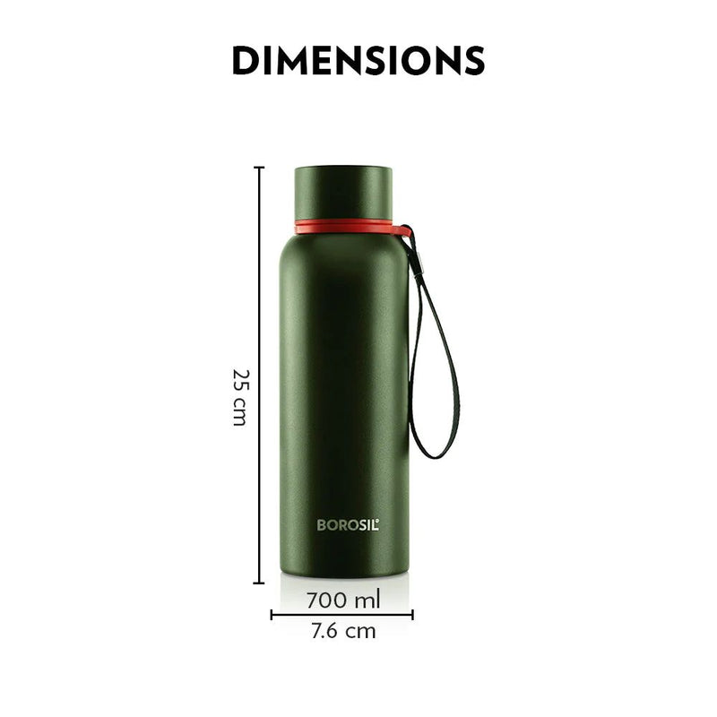 Borosil Stainless Steel Hydra Trek Vacuum Insulated Flask Water Bottle - 10