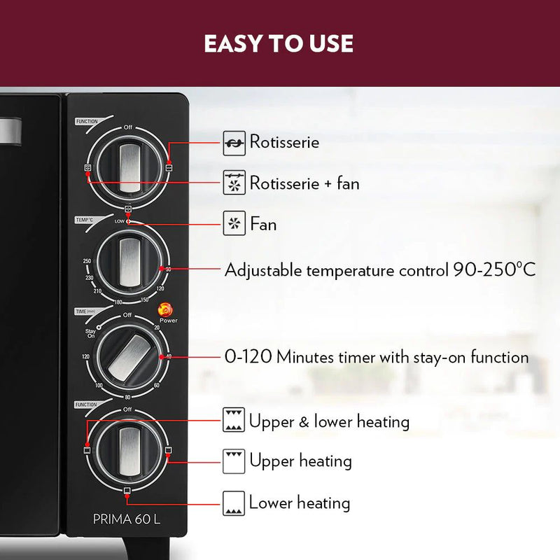 Borosil Prima 60 Litres Digital Oven Toaster & Grill - 5