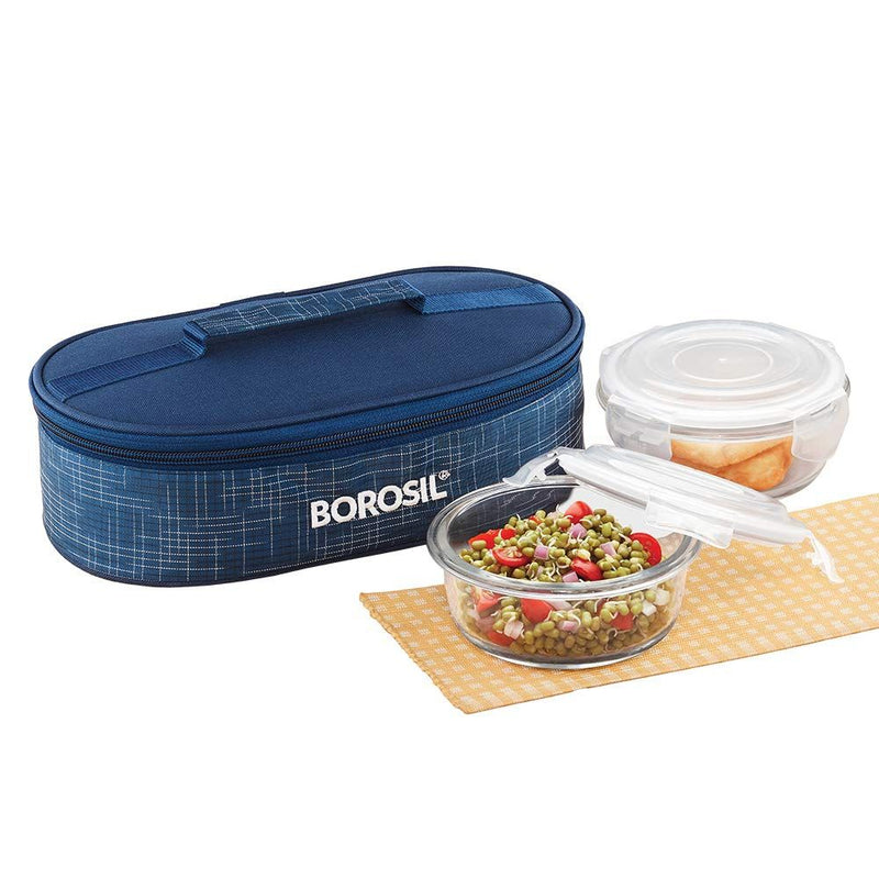 Borosil Indigo 2 Containers Glass Lunch Box - 2