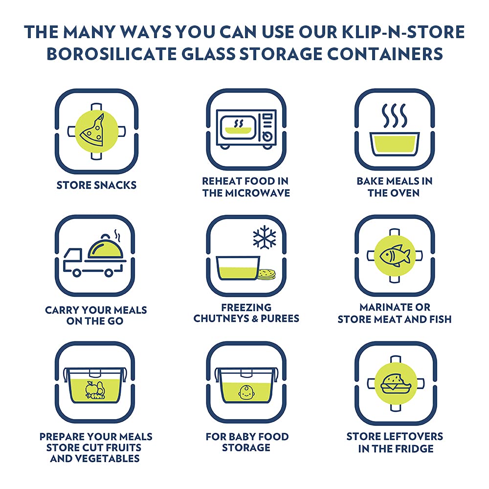 Borosil Klip n Store 620 ML Round Glass Container -8