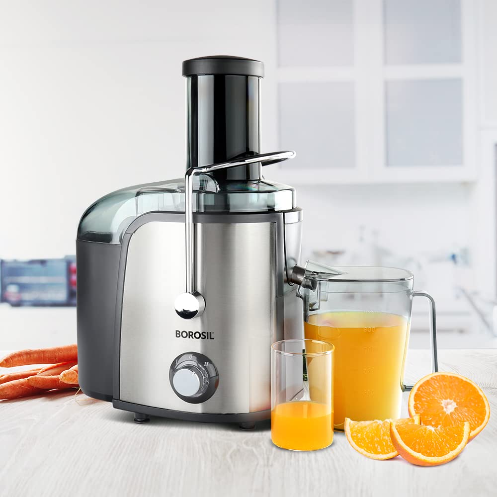 Borosil Primus Plus 800 Watts Centrifugal Juicer Silver Black