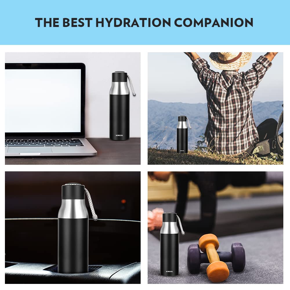Borosil Stainless Steel Hydra Aquasoul 600 ML Water Bottle - 5