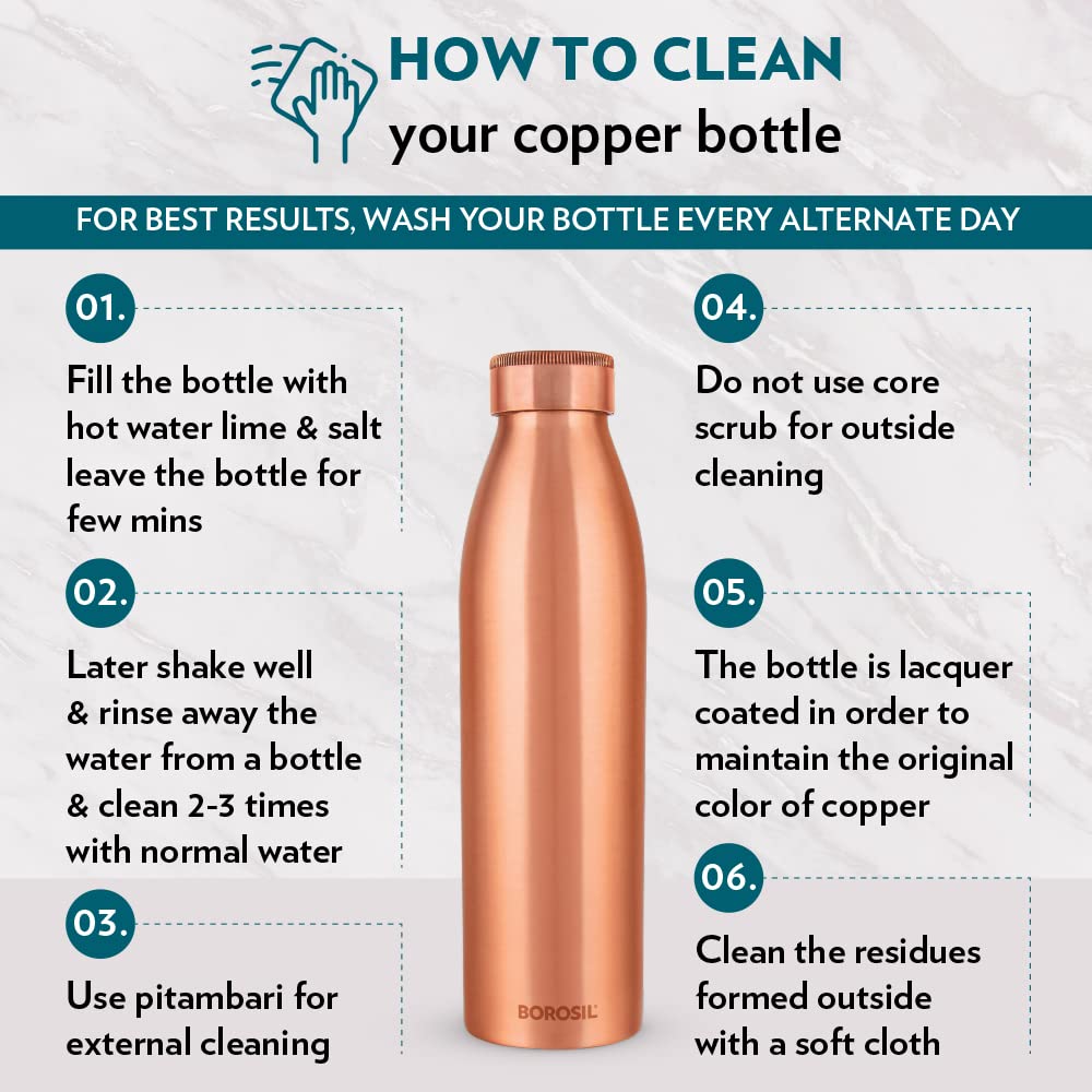 Borosil Pro 950 ML Copper Water Bottle - 7