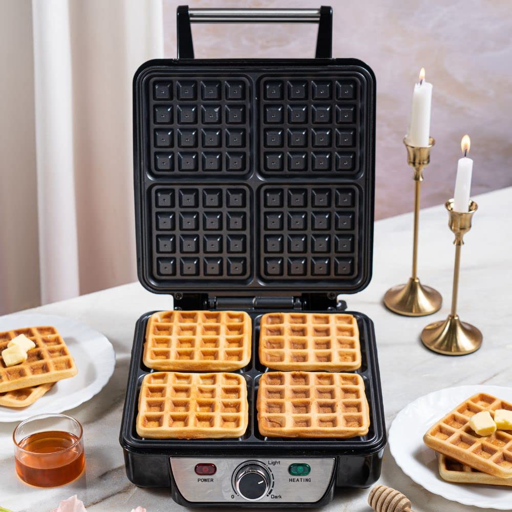Borosil Jumbo 1100 Watts Slice Waffle Maker Grey Black