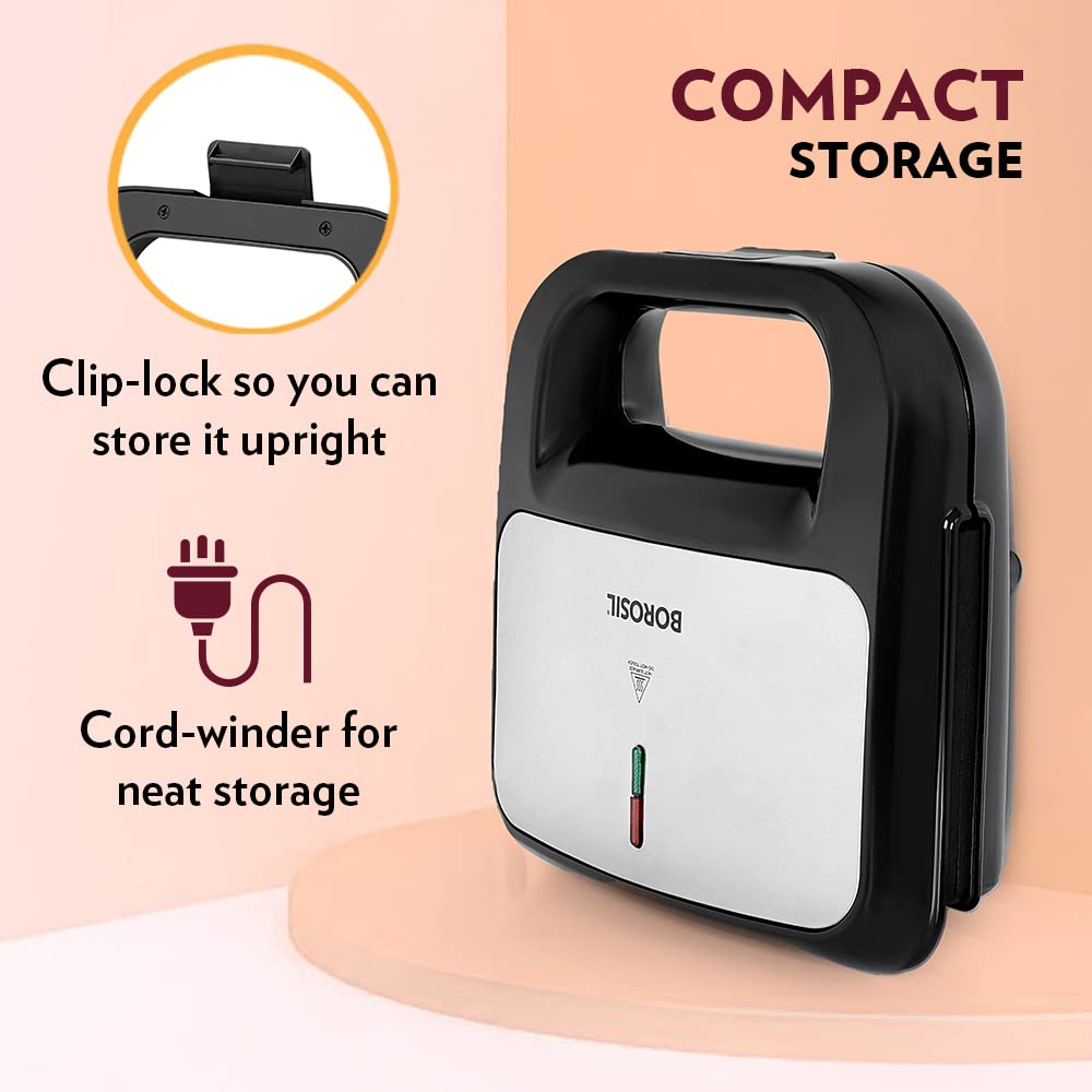 Borosil Novus 2 Slice 750 Watts Grill Sandwich Maker - 8