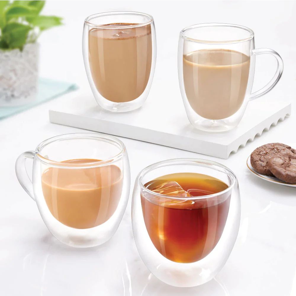 Borosil Mia 400 ML Double Wall Glass Mug - 6