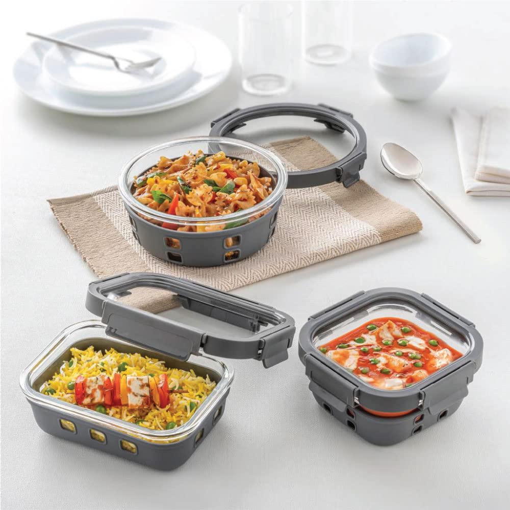 Borosil Klip n Store Plus Square Glass Container - 17