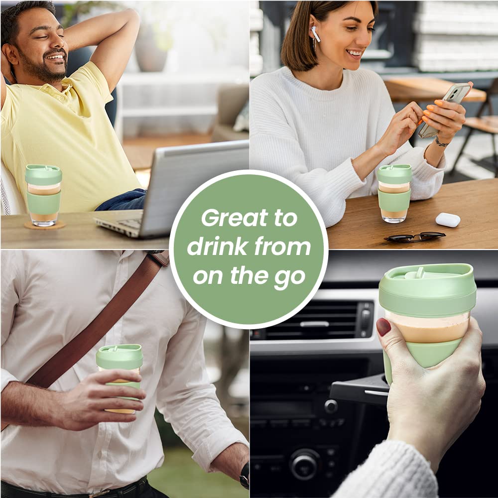 Borosil Glass 300 ML Travel Mug with Silicone Sleeve - 8