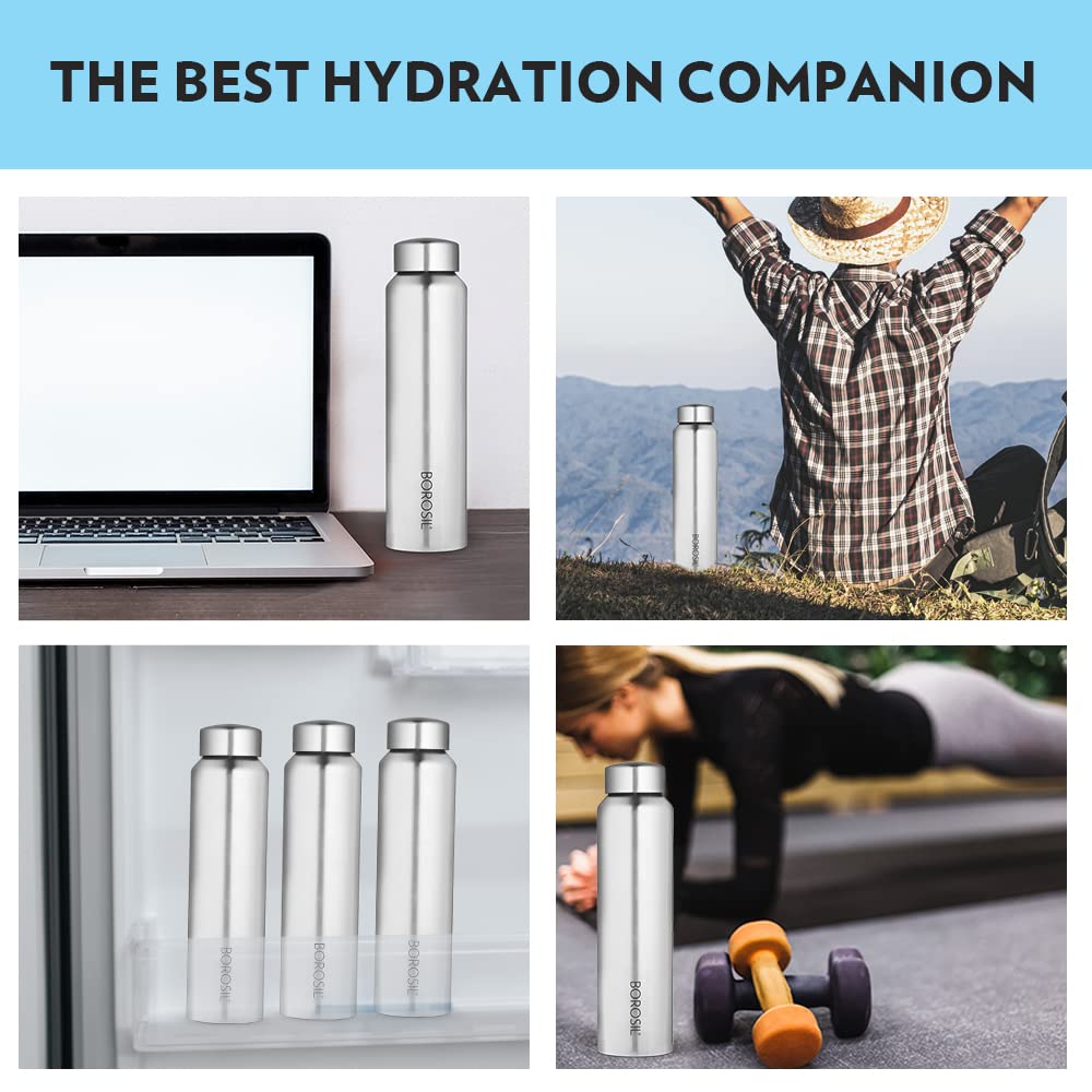 Borosil Stainless Steel Aquaslim 1000 ML Vacuum Insulated Water Bottle - 7