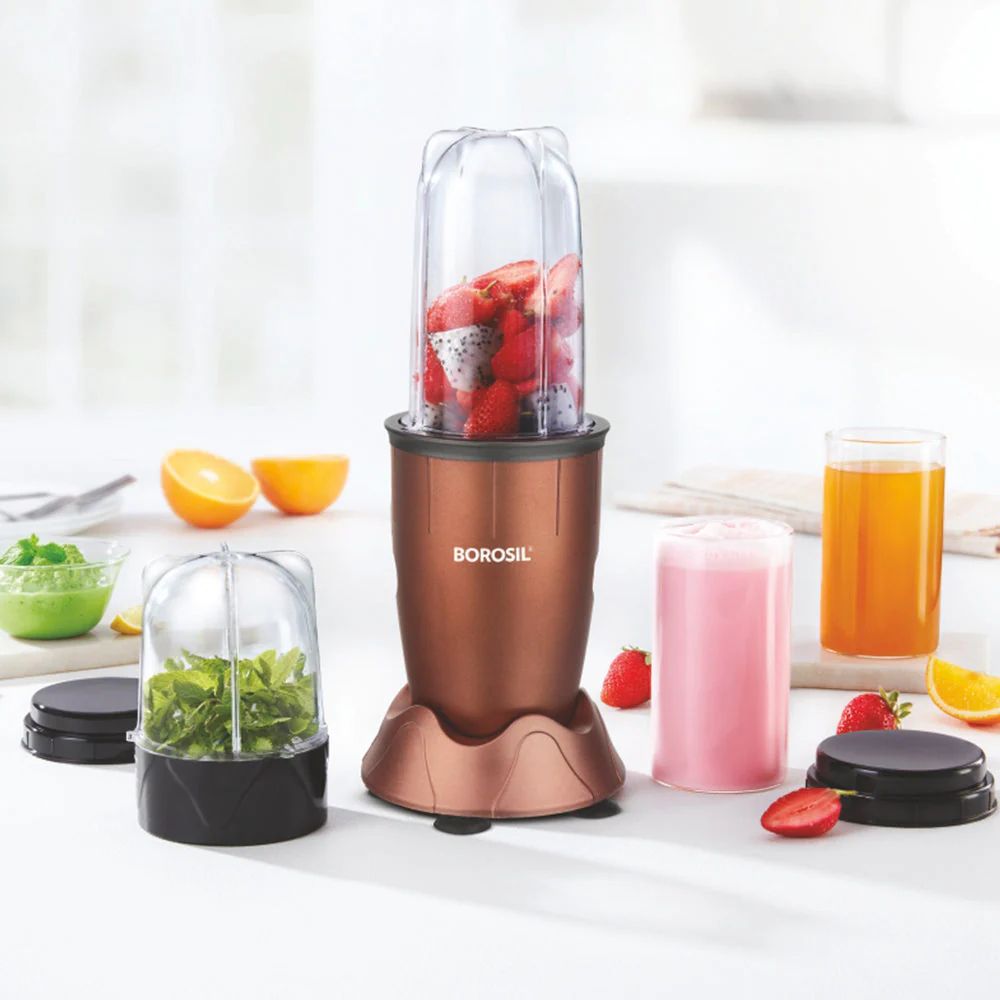 Borosil NutriFresh PB32 400 Watts Portable Mini-Blender Grinder Smoothie Maker Copper