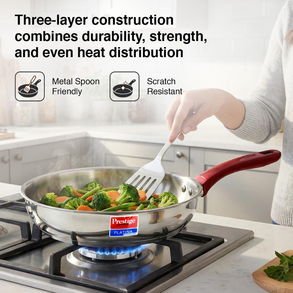 Prestige Platina Popular Stainless Steel Cookware Set - 9