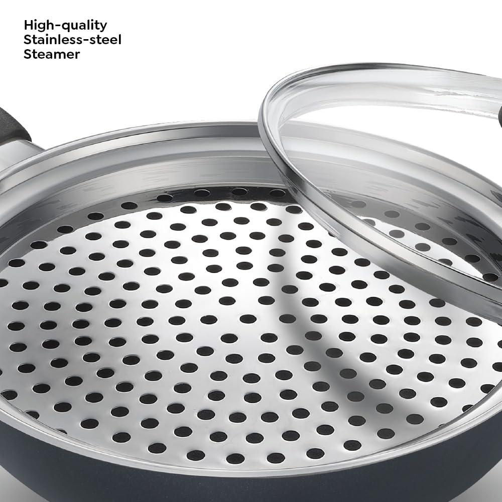 Prestige Omega Deluxe Granite 20 cm Multi-Pan with Egg Poacher & Steamer - 8