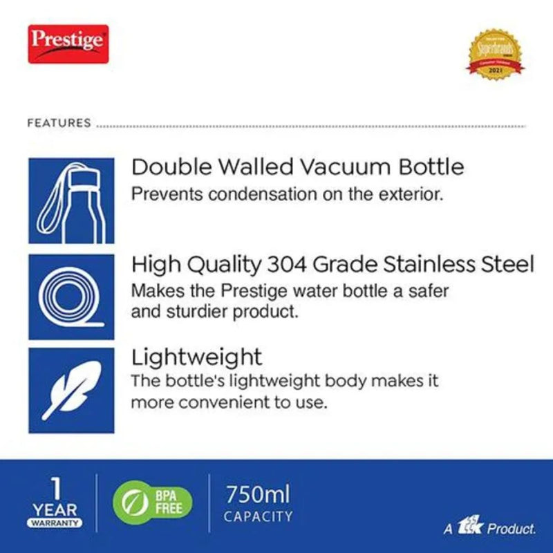 Prestige Stainless Steel PDWBC 03 750 ML Water Bottle - 4