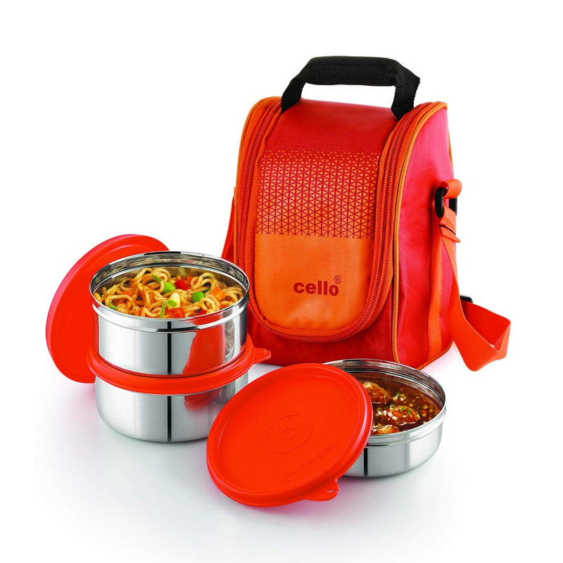 Cello Stainless Steel Matiz Max Fresh 3 Container Lunch Box - 1