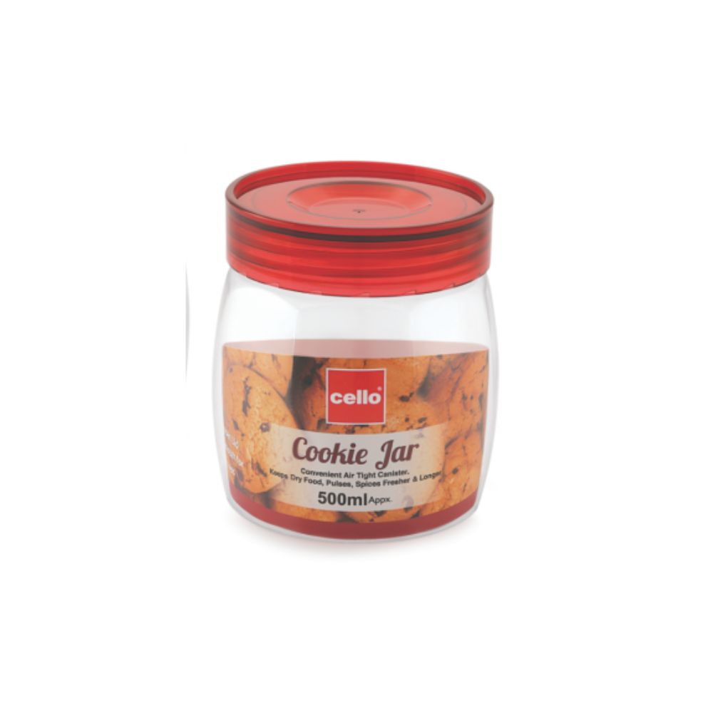 Cello Cookie Oval Plastic Storage Jar with Lid - 6
