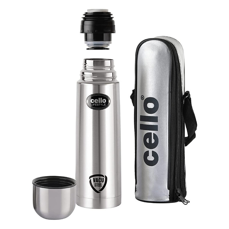 Cello Stainless Steel Classic Gift Set - 500 ML Flask + 200 ML Mug - 5