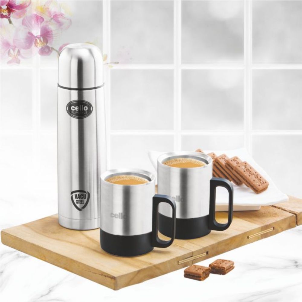 Cello Stainless Steel Classic Gift Set 500 ML Flask 200 ML Mug