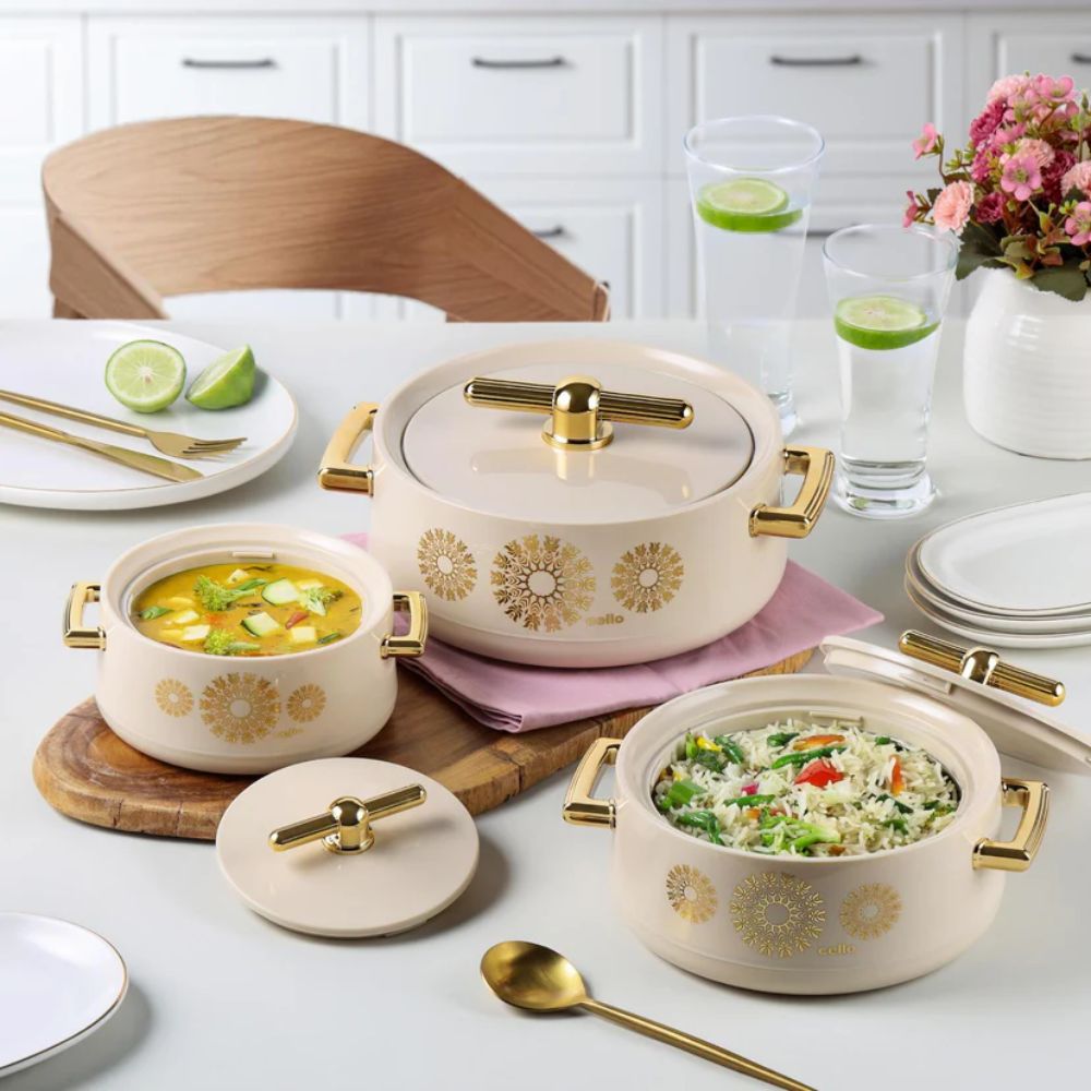 Cello Jewel Inner Stainless Steel Insulated Casserole Set - 10