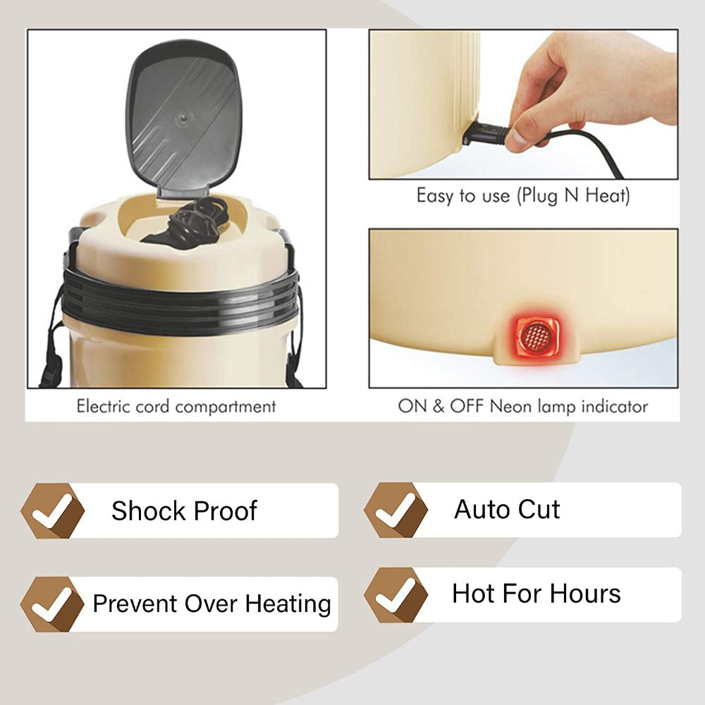 Milton Electron Insulated Stainless Steel Electric Tiffin Box - 19