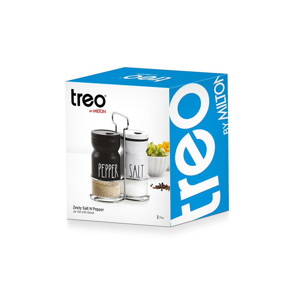 Treo Zesty Salt N Pepper Jar Set with Stand - 8