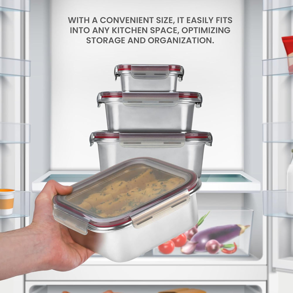 Milton Modulo Stainless Steel Square Container with Lock Lid - 16