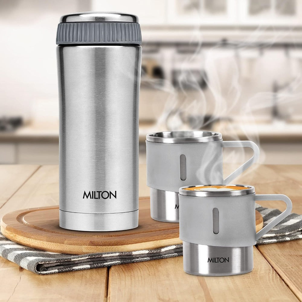 Flask Thermosteel Mug With Lid Milton Thermosteel 350ml Vacuum