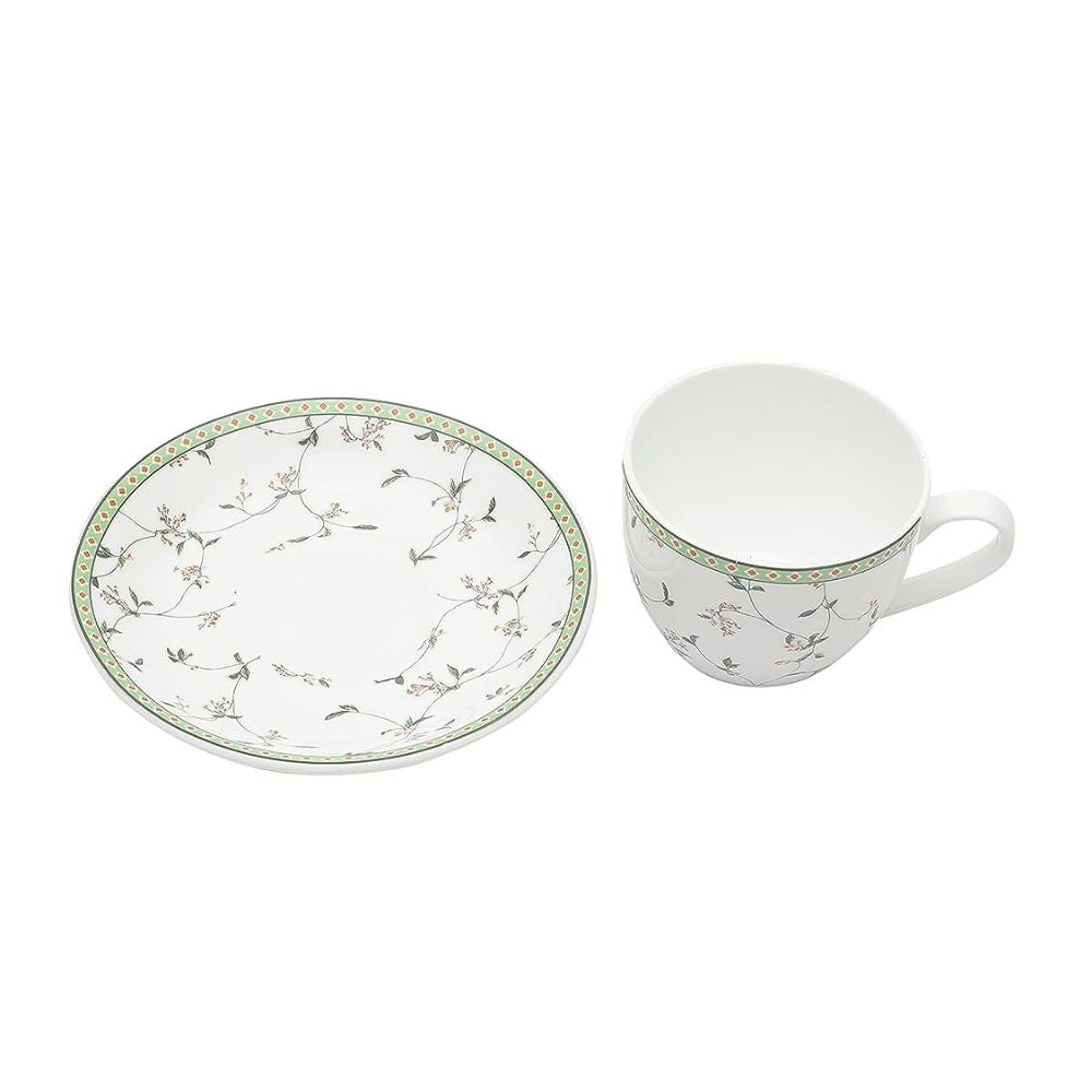 JCPL Ceramic Floral Printed Gardenia Cup & Saucer Set - 5