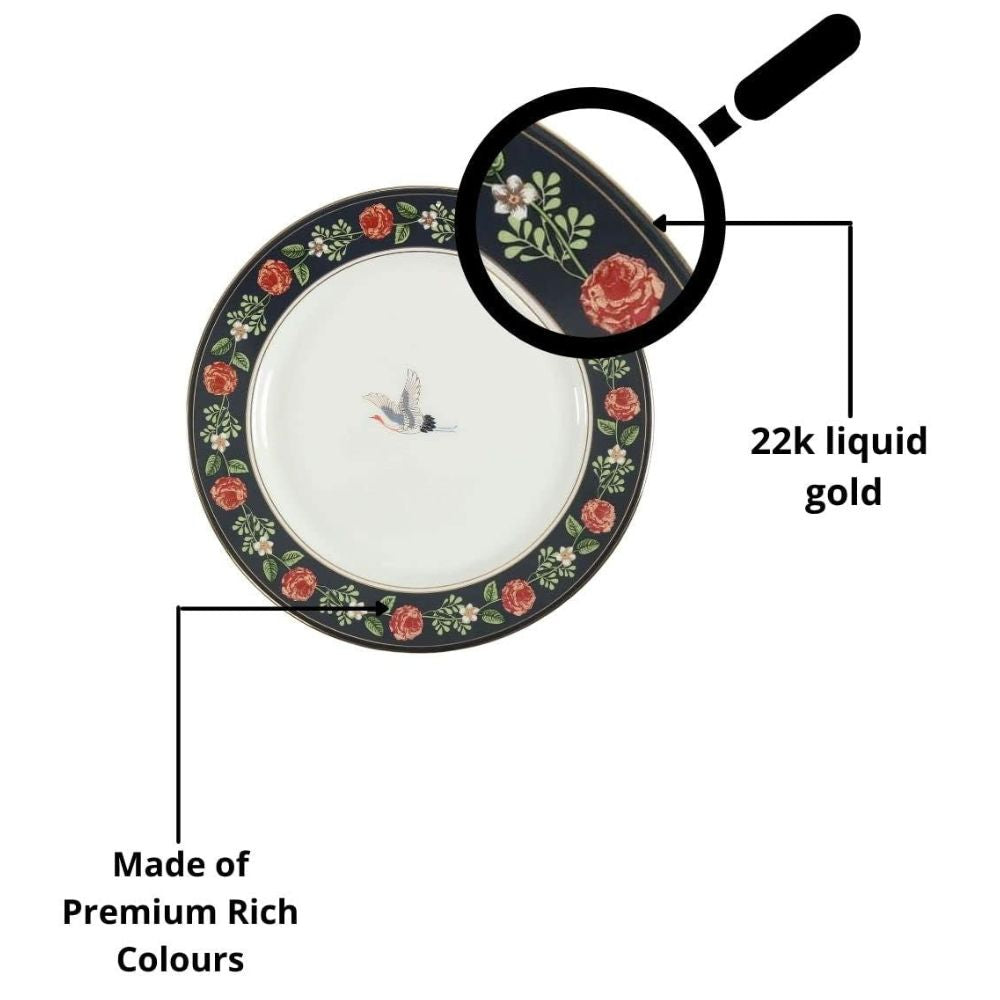 India Circus Gruidae's Trance Dinner Set | Premium 22K Liquid Gold | Set of 20 Pcs-4