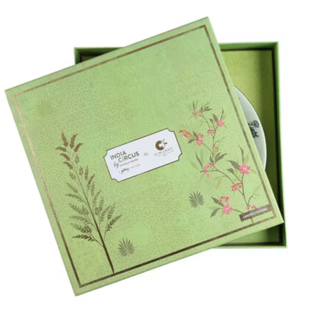 India Circus Gardenia Dreams Pasta Plate Set | Premium 22K Liquid Gold | Set of 2 Pcs-4