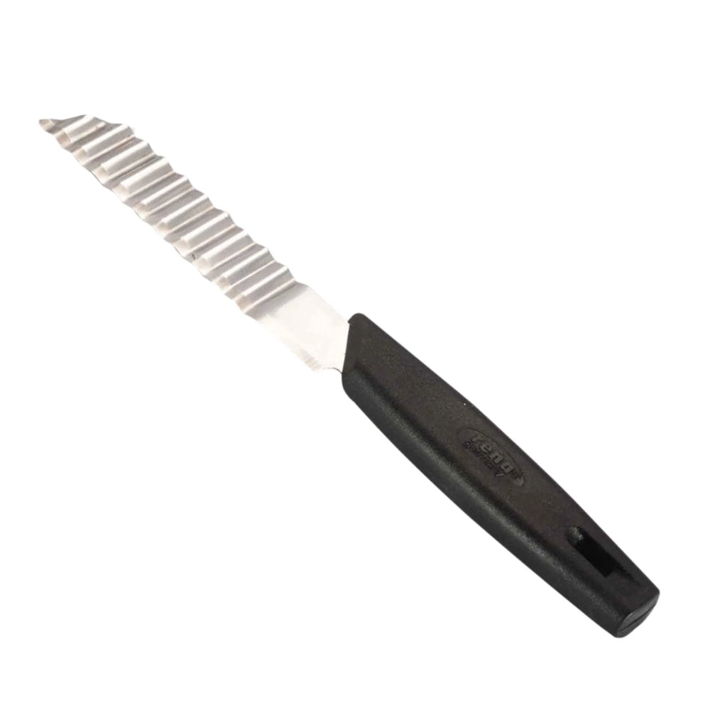 Rena Stainless Steel Zucchini Decorating Knife with Plastic Handle | Black | 1 Pc