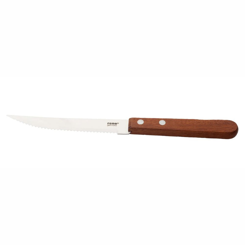 Rena Stainless Steel Steak Knife with Wooden Hanadle - 1