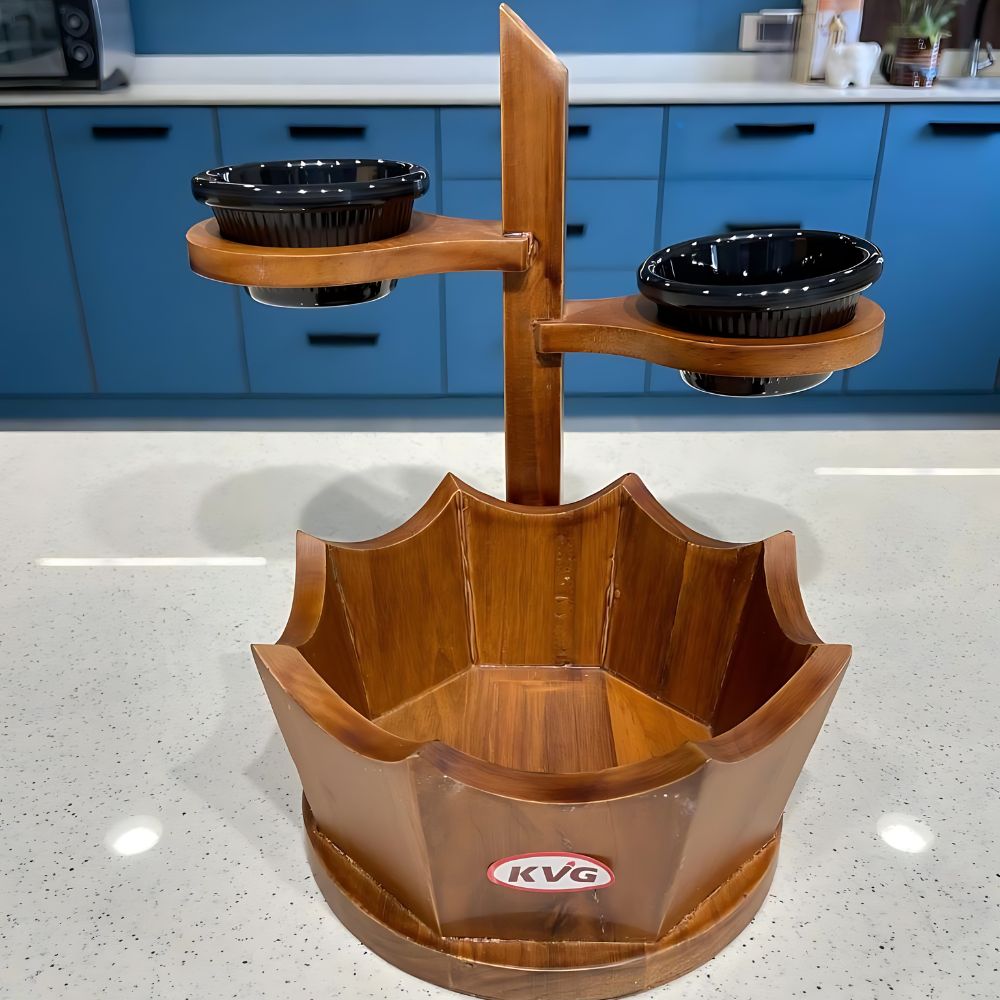 KVG Teak Wood Snack Plater - 3