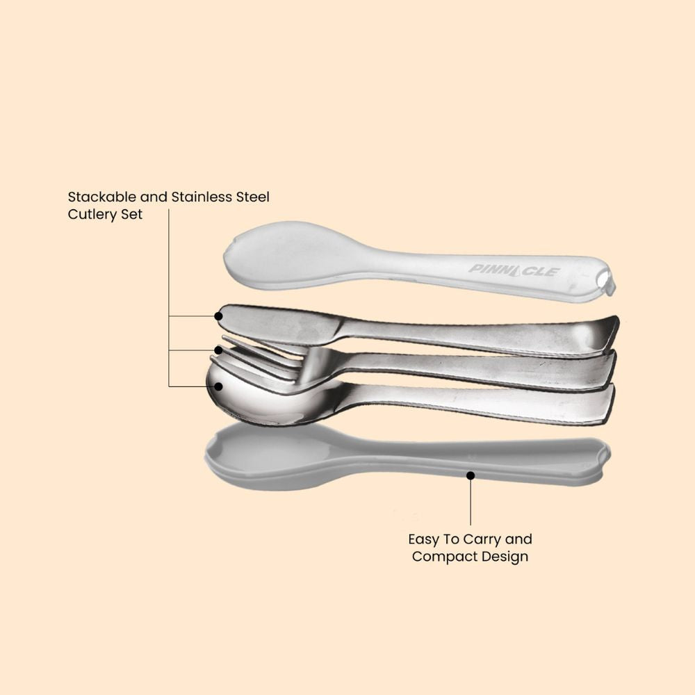Pinnacle Pina Stainless Steel Pocket Cutlery Set with Cover - 6