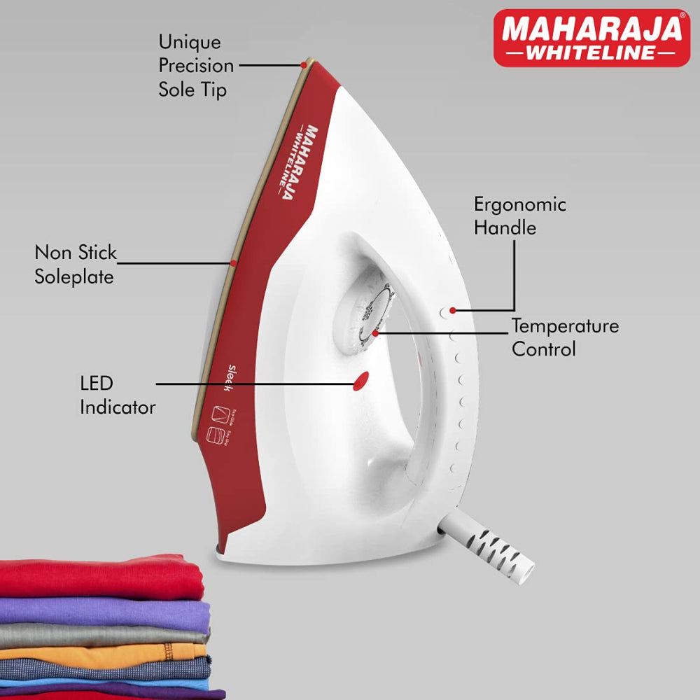Maharaja Whiteline Sleek 1000 Watt Dry Iron - 5