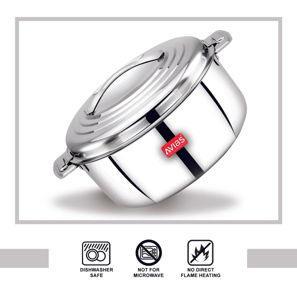 Avias Platina Premium Double Wall Insulated Stainless Steel Casserole - 20