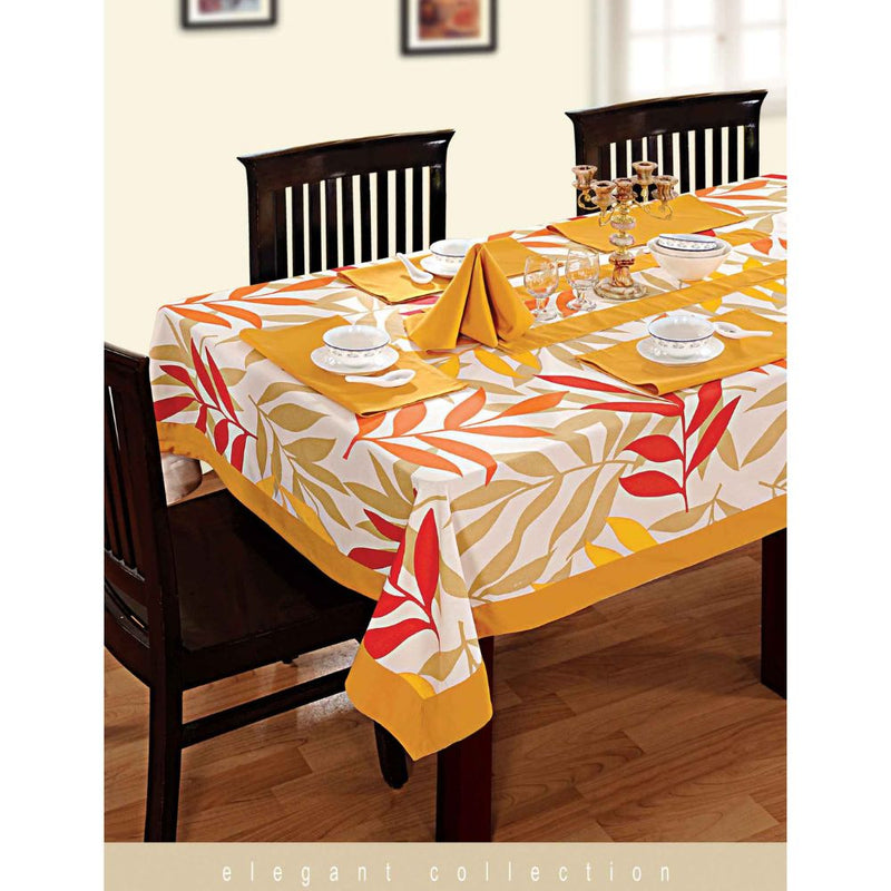 Swayam Foliage Printed Rectangular Table Cover - 5904 - 2