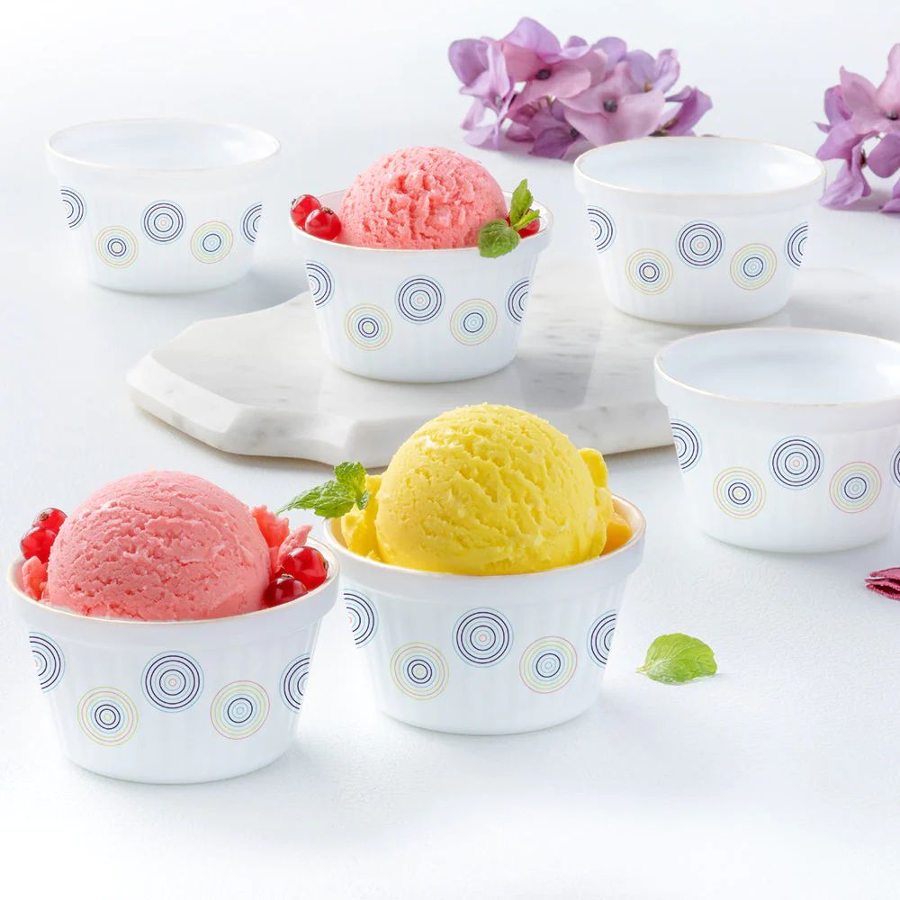 Larah by Borosil Opalware Sorbet Ice Cream Bowl Set Set of Pcs