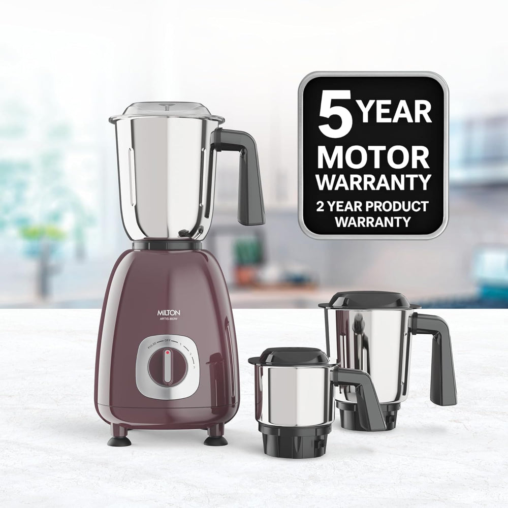 Milton Artis 800 Watt Mixer Grinder with 3 Jars - 5