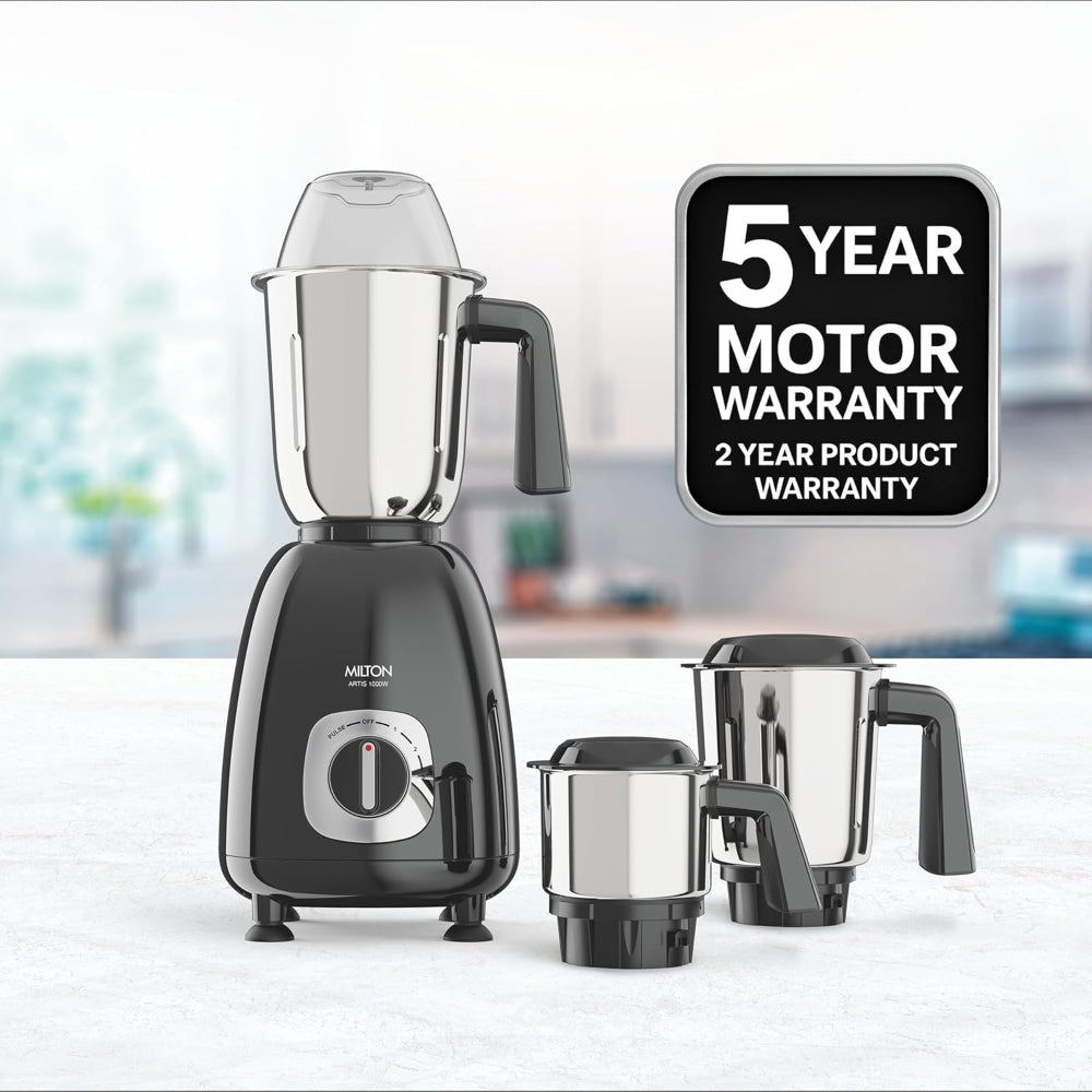 Milton Artis 1000 Watts Mixer Grinder with 3 Jars - 5
