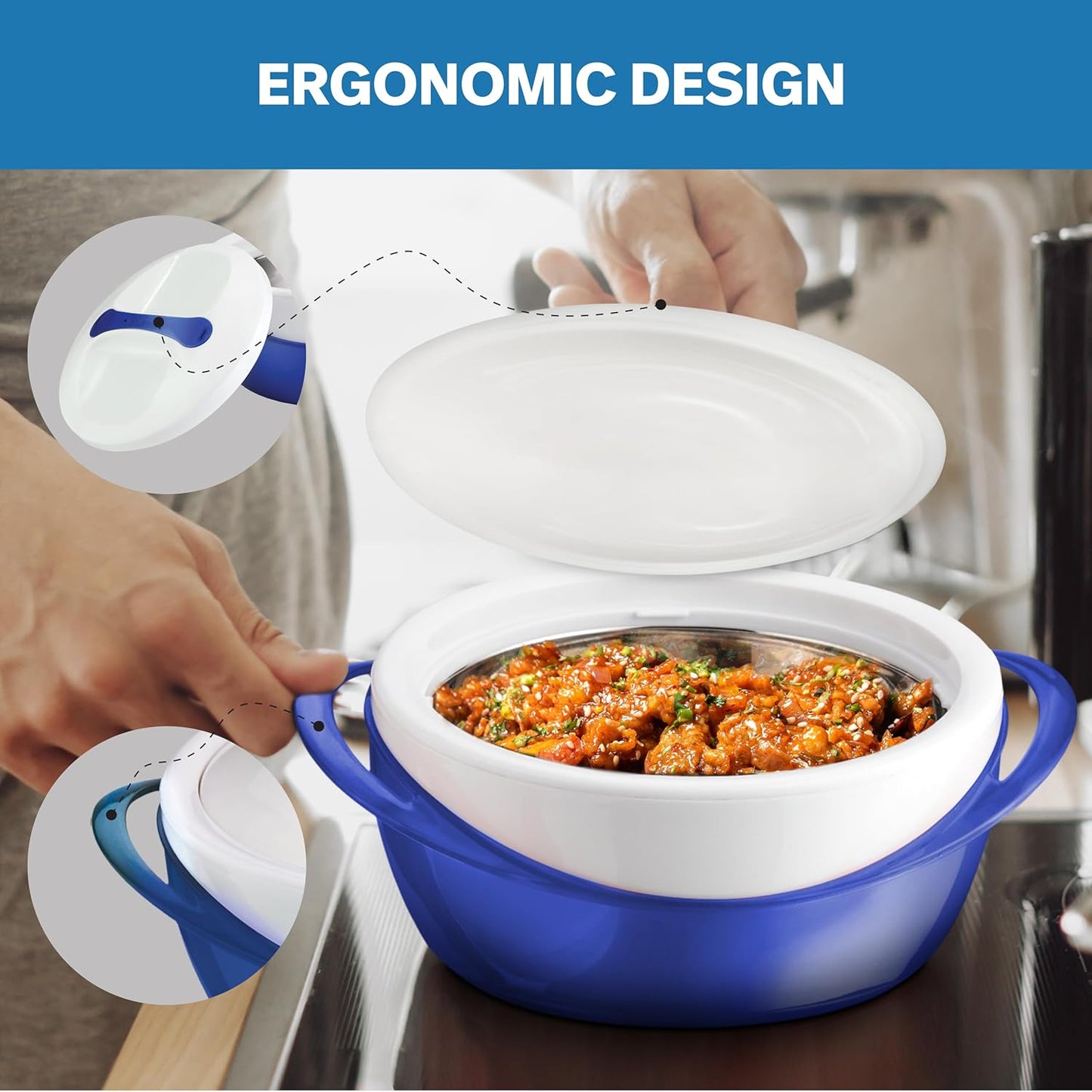 Pinnacle Panache Inner Stainless Steel Insulated Casserole |Casserole Set| Set of 3 Pcs-C576